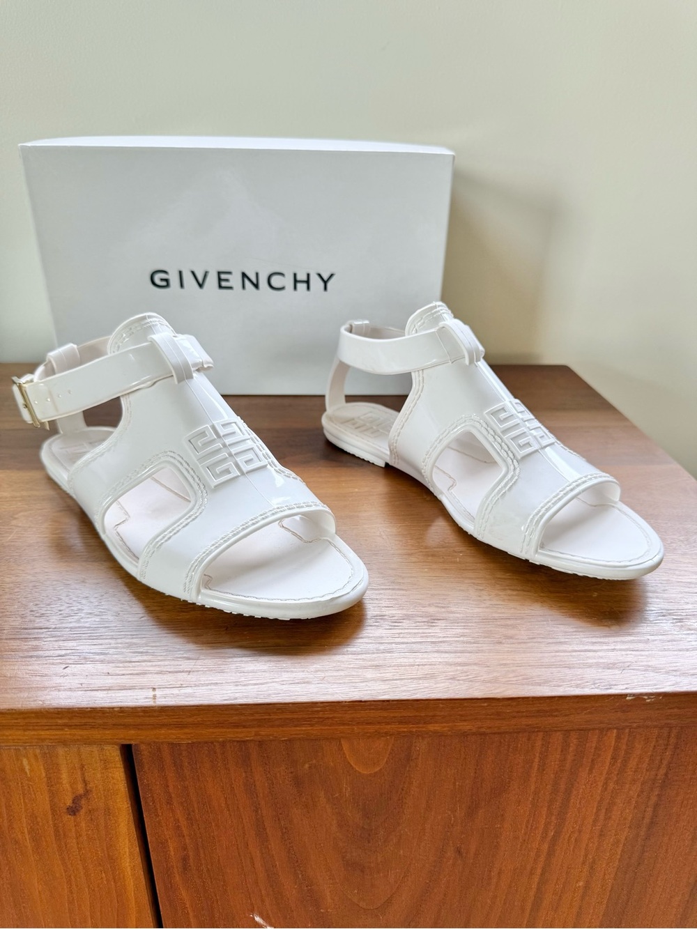 Givenchy White Plastic Sandals